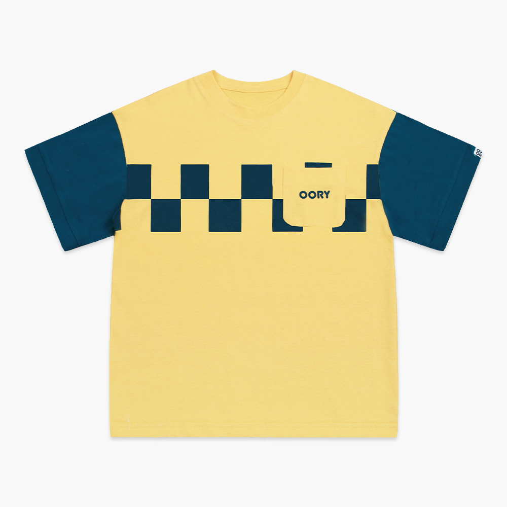 22 S/S OORY Check pocket t-shirt - yellow ( 2차 입고, 당일 발송 )