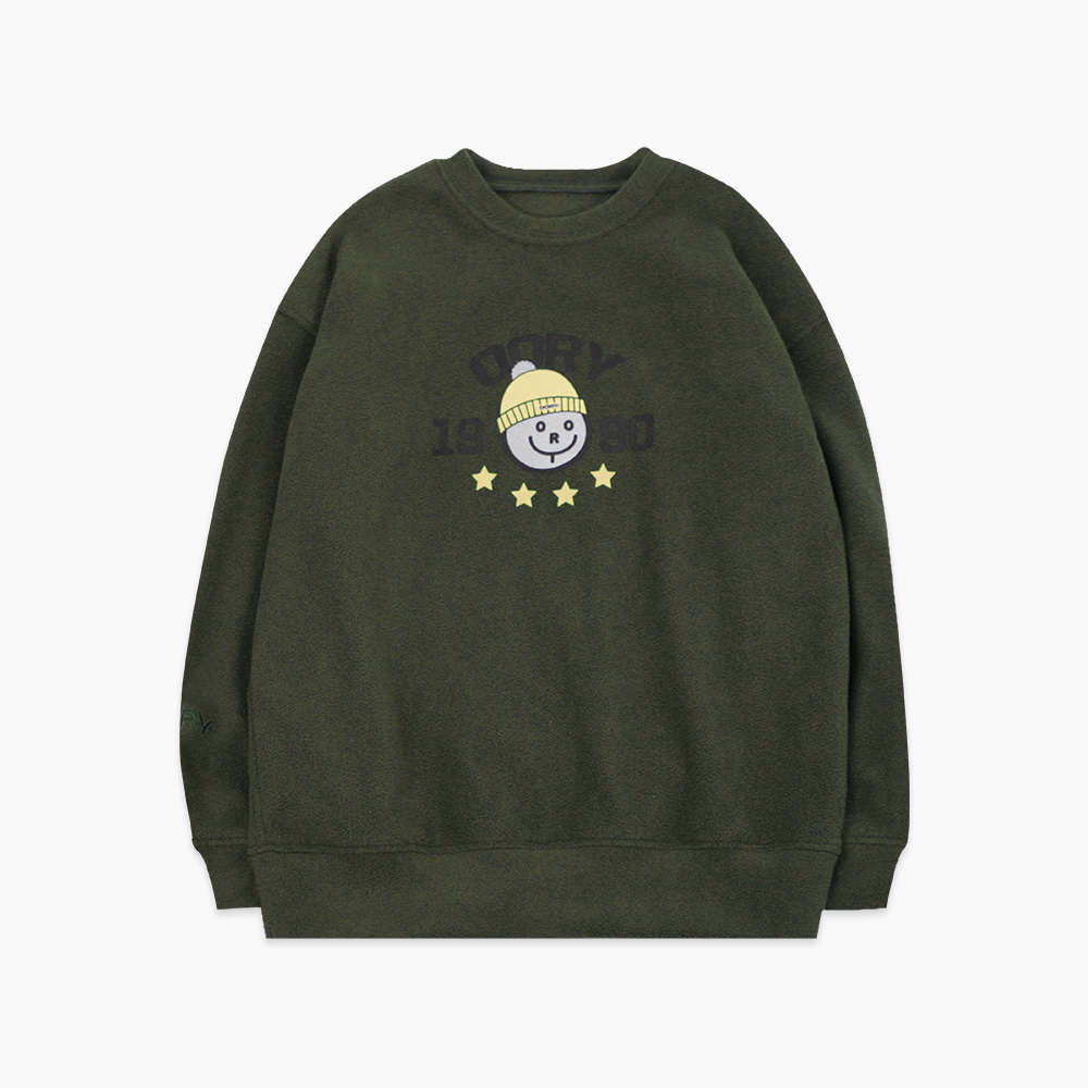 OORY 1990 fleece sweatshirt - Khaki ( XS/S가능, 당일 발송 )