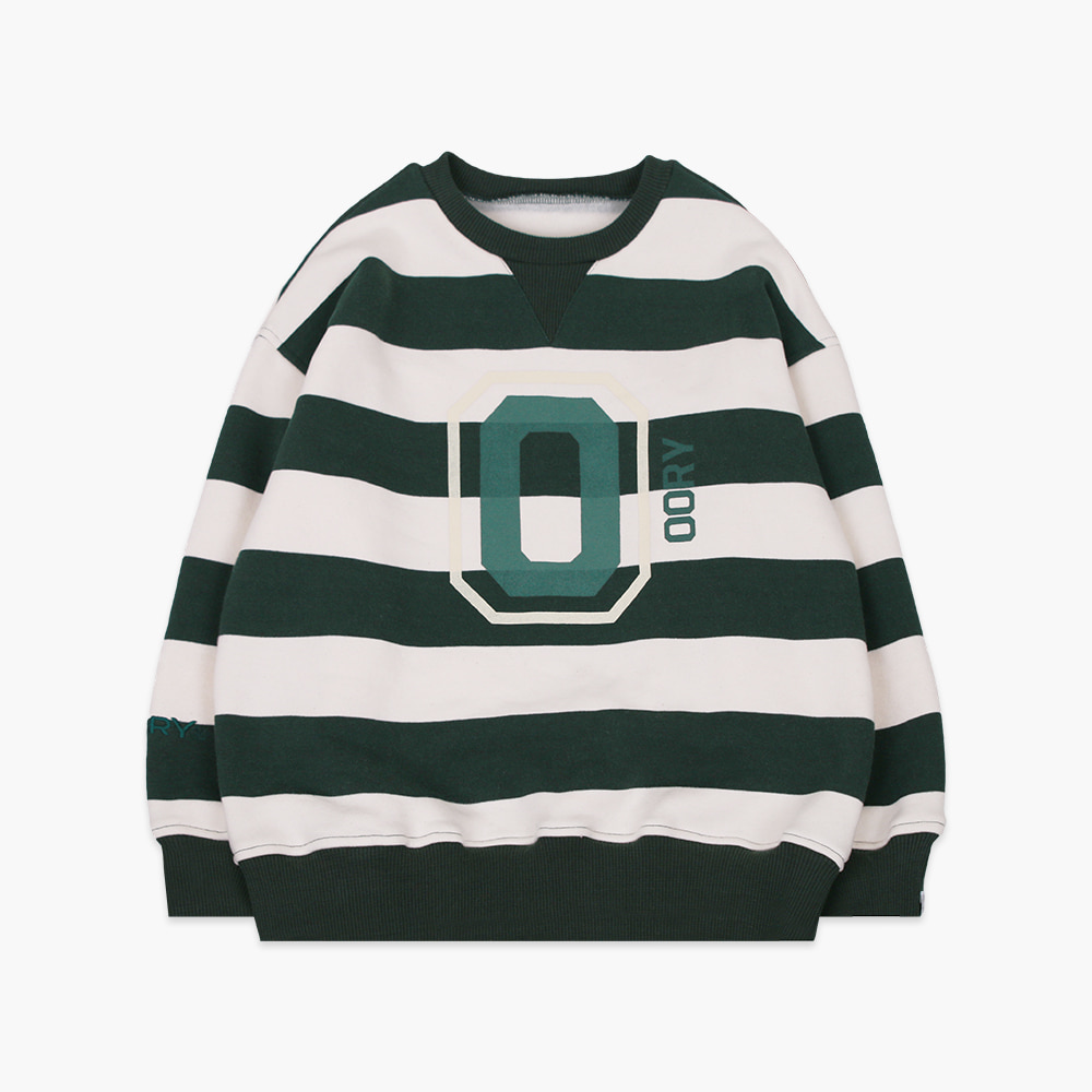 OORY Stripe sweatshirt - green ( XS/S/XL가능, 당일 발송 )