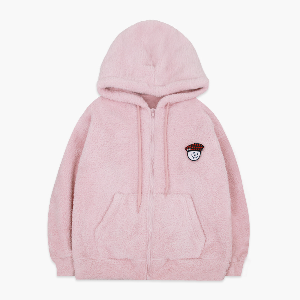 OORY Fleece hood zipup - pink ( 2차 입고, 당일 발송 )