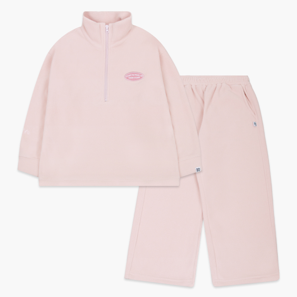 OORY fleece Half zipup set - pink  ( XS/M/XL 가능, 당일 발송 )