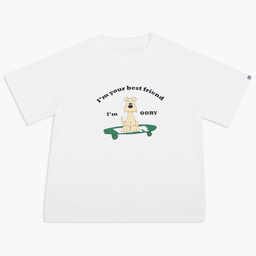 22 S/S OORY Puppy board t-shirt - white ( 2차 입고, 당일 발송 )