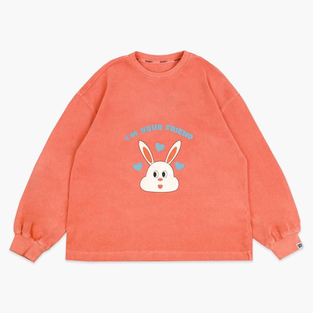 22 F/W OORY Bunny single t-shirt - orange ( 2차 입고, 당일 발송 )