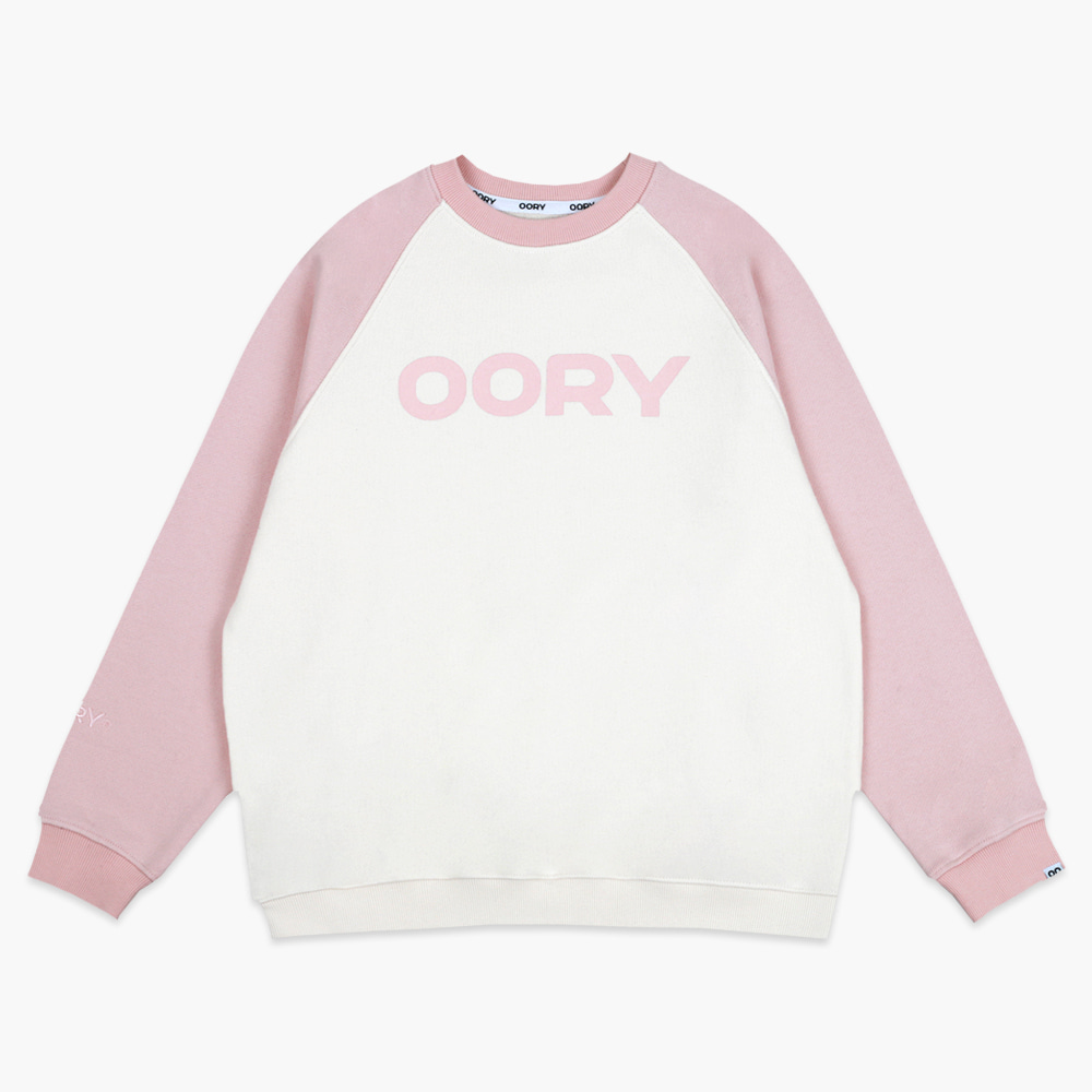 22 F/W OORY Raglan logo sweatshirt - pink ( 2차 입고, 당일 발송 )