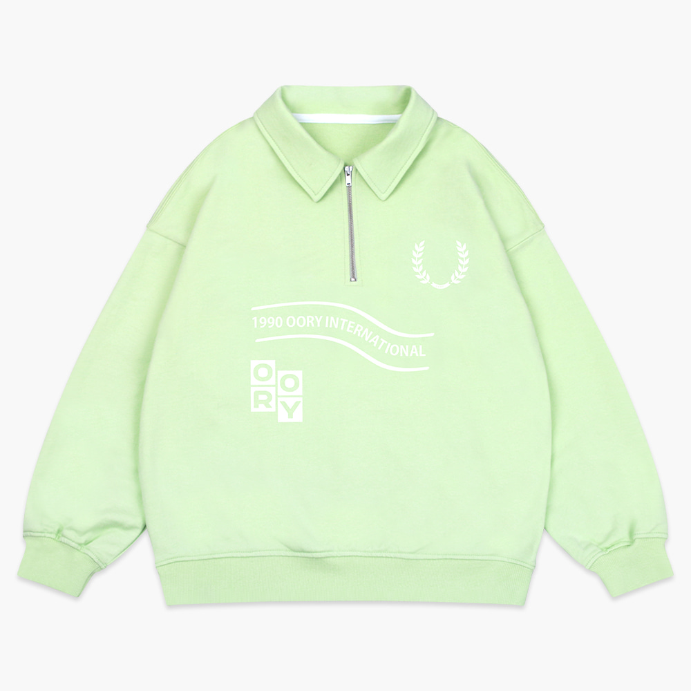 23 S/S OORY Collar half zip up sweatshirt - green ( 신상할인가 3월 30일까지 )